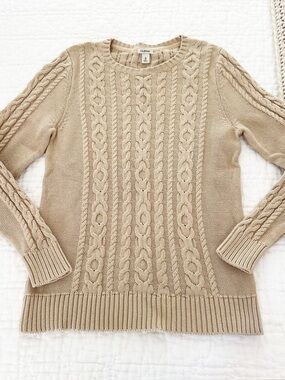 L.L. Bean Classic Cable Knit Sweater Women’s Size Medium